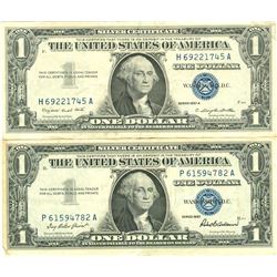 $1 XF/AV Silver Certificate Currency Lot of 2