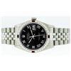 Image 2 : Rolex Stainless Steel Black Roman Diamond and Ruby DateJust Men's Watch