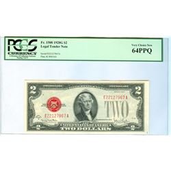 1928G PCGS VCN 64PPQ $2 Red Seal Legal Tender Bank Note