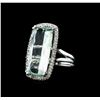 Image 1 : GIA Cert 9.59 ctw Aquamarine and Diamond Ring - 14KT White Gold