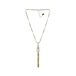 Seashell Pearl/ Tassel Necklace - Gold Plated