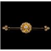 Image 1 : 14KT Yellow Gold 0.48 ctw Diamond Pin