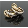 Image 6 : 0.25 ctw Cartier Trinity Diamond Earrings - 18KT Tri Color Gold