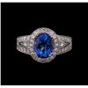 Image 2 : 14KT White Gold 3.14 ctw Tanzanite and Diamond Ring