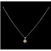 Image 2 : 0.20 ctw Diamond Pendant With Chain - 14KT Rose And White Gold