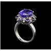 Image 4 : 14KT White Gold 6.56 ctw Tanzanite, Sapphire and Diamond Ring