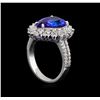 Image 4 : 4.04 ctw Tanzanite and Diamond Ring - 14KT White Gold