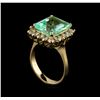 Image 4 : 5.48 ctw Emerald and Diamond Ring - 14KT Yellow Gold