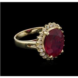 5.94 ctw Ruby and Diamond Ring - 14KT Yellow Gold