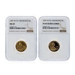 1997-W NGC $5 F.D. Roosevelt Coin Set