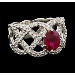 1.08 ctw Ruby Ring - Platinum