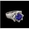 Image 1 : 3.73 ctw Sapphire and Diamond Ring - 18KT White Gold