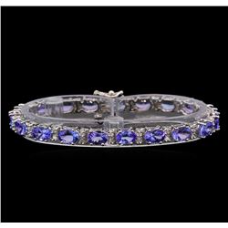 14KT White Gold 14.06 ctw Tanzanite and Diamond Bracelet