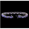 Image 3 : 14KT White Gold 14.06 ctw Tanzanite and Diamond Bracelet