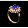 Image 4 : 3.34 ctw Tanzanite and Diamond Ring - 14KT Rose Gold