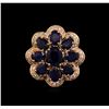 Image 2 : 14KT Rose Gold 10.37 ctw Sapphire Ring