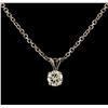 Image 1 : 1.00 ctw Diamond Solitaire Pendant With Chain - 14KT White Gold