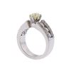Image 3 : 14KT White Gold 1.30ctw Fancy Light Yellow and White Diamond Engagement Ring