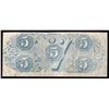 Image 2 : 1863 $5 The Confederate States of America Note