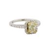 Image 1 : 14KT Two-Tone Gold 1.47ctw Fancy Light Yellow Diamond Ring