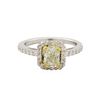 Image 2 : 14KT Two-Tone Gold 1.47ctw Fancy Light Yellow Diamond Ring