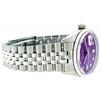 Image 9 : Mens Rolex Stainless Steel Purple Diamond and White Gold Fluted Datejust Wristwa