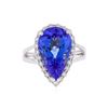 Image 2 : 18KT White Gold GIA 9.37ct. Tanzanite and Diamond Ring