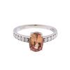 Image 2 : 14KT White Gold 2.33ct. Orange Sapphire and Diamond Ring