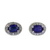 Image 1 : 18KT White Gold 1.01ctw Blue Sapphire and Diamond Stud Earrings