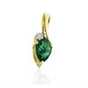 Image 1 : 10KT Yellow Gold 0.35ct Emerald and Diamond Pendant