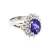 Image 1 : 14KT White Gold 3.50ct Tanzanite and Diamond Ring