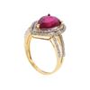 Image 3 : 14KT Yellow Gold 4.16ct. Ruby and Diamond Ring