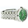 Image 5 : Rolex Mens Stainless Steel Green Roman Diamond and Emerald Datejust Wristwatch