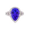 Image 2 : Platinum 6.30ct. Tanzanite and Diamond Ring