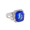 Image 1 : 18KT White Gold GIA 7.10ct. Tanzanite and Diamond Ring