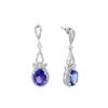 Image 2 : 14KT White Gold 7.23ctw Tanzanite and Diamond Dangle Earrings