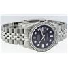Image 2 : Rolex Mens Stainless Steel Black 8 + 2 Diamond Datejust Wristwatch