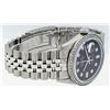 Image 3 : Rolex Mens Stainless Steel Black 8 + 2 Diamond Datejust Wristwatch