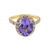 Image 1 : 14K Yellow Gold 4.12ct Tanzanite and Diamond Ring