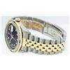 Image 8 : Rolex Mens Two Tone Black String VVS Diamond and Sapphire Datejust Wristwatch