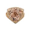 Image 2 : 14KT Rose Gold 8.00ct Morganite and Diamond Ring