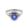 Image 2 : Platinum 1.62ct. Blue Sapphire and Diamond Ring