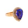 Image 1 : 14KT Rose Gold 6.14ct Tanzanite and Diamond Ring