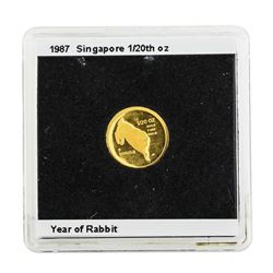 1987 Singapore 1/20 oz Gold Coin