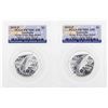 Image 1 : Set of (2) 2015 $1 Australia Great Whiter High Relief Silver Coins