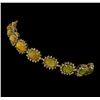 Image 2 : 14KT Yellow Gold 9.73ctw Opal and Diamond Bracelet