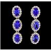 Image 1 : 14KT White Gold 2.78ctw Tanzanite and Diamond Earrings