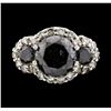 Image 2 : 14KT White Gold 7.40ctw Black Diamond Ring