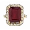 Image 2 : 14KT Yellow Gold 11.68ct Ruby and Diamond Ring