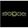 Image 3 : 14KT Yellow Gold 24.29ctw Emerald and Diamond Bracelet